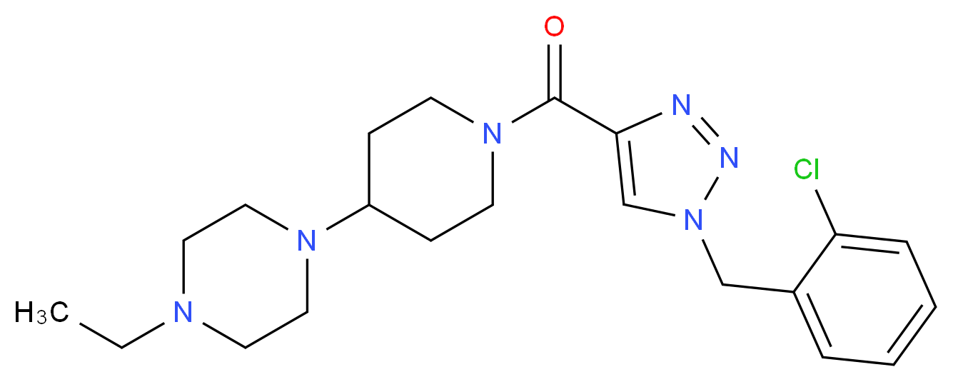 1-(1-{[1-(2-chlorobenzyl)-1H-1,2,3-triazol-4-yl]carbonyl}-4-piperidinyl)-4-ethylpiperazine_分子结构_CAS_)
