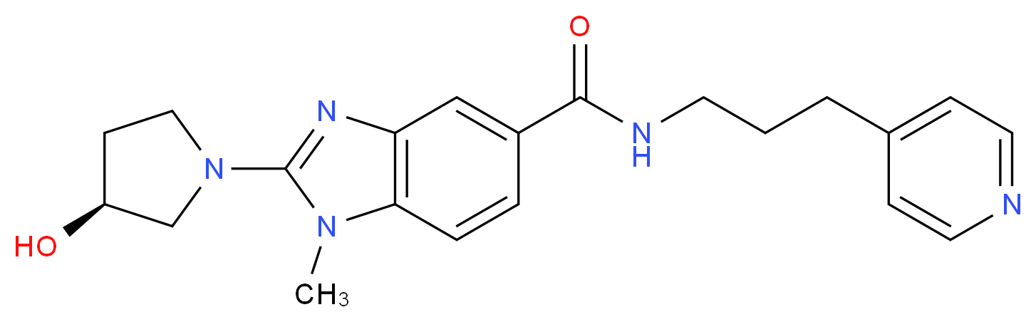 2-[(3S)-3-hydroxy-1-pyrrolidinyl]-1-methyl-N-[3-(4-pyridinyl)propyl]-1H-benzimidazole-5-carboxamide_分子结构_CAS_)