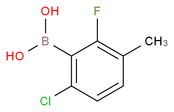 2-氯-6-氟-5-甲基苯硼酸_分子结构_CAS_352535-86-5)