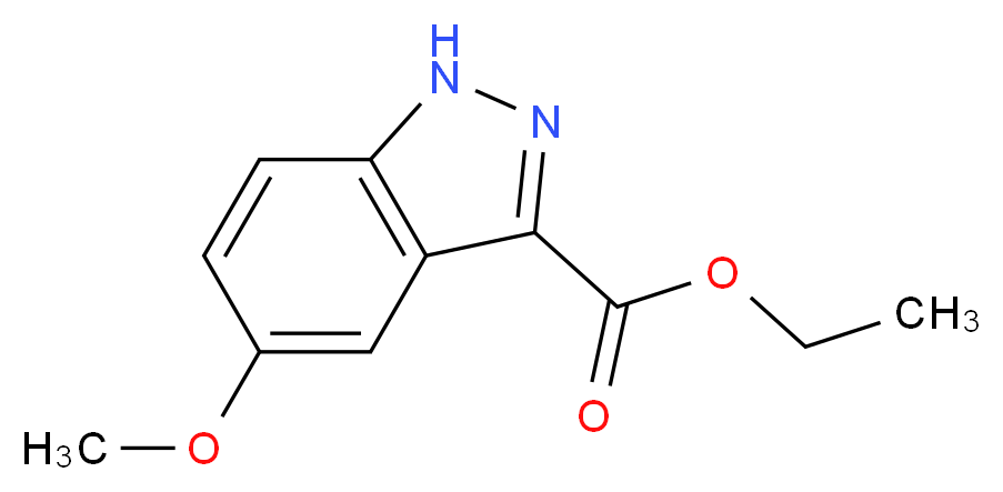 5-METHOXY-1H-INDAZOLE-3-CARBOXYLIC ACID ETHYL ESTER_分子结构_CAS_865887-16-7)