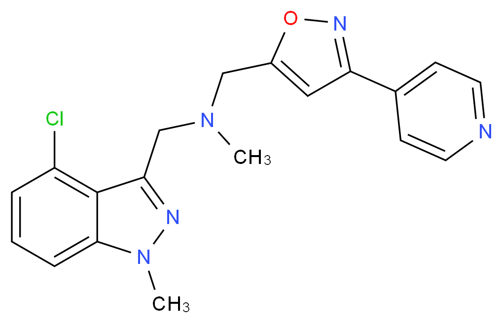 1-(4-chloro-1-methyl-1H-indazol-3-yl)-N-methyl-N-{[3-(4-pyridinyl)-5-isoxazolyl]methyl}methanamine_分子结构_CAS_)