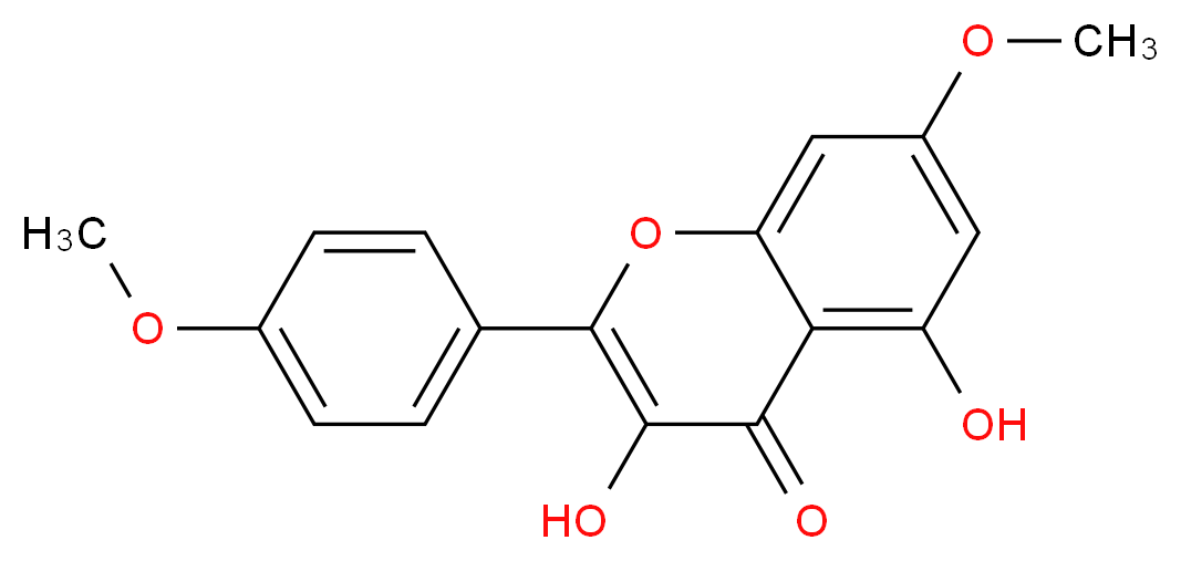 3,5-dihydroxy-7-methoxy-2-(4-methoxyphenyl)-4H-chromen-4-one_分子结构_CAS_15486-33-6