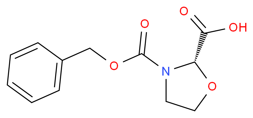 (2S)-3-[(benzyloxy)carbonyl]-1,3-oxazolidine-2-carboxylic acid_分子结构_CAS_97534-82-2