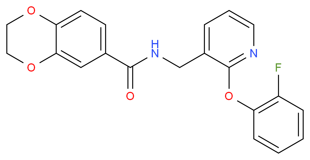 N-{[2-(2-fluorophenoxy)-3-pyridinyl]methyl}-2,3-dihydro-1,4-benzodioxine-6-carboxamide_分子结构_CAS_)