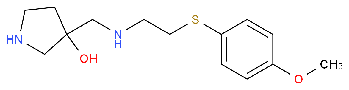 3-[({2-[(4-methoxyphenyl)thio]ethyl}amino)methyl]pyrrolidin-3-ol_分子结构_CAS_)