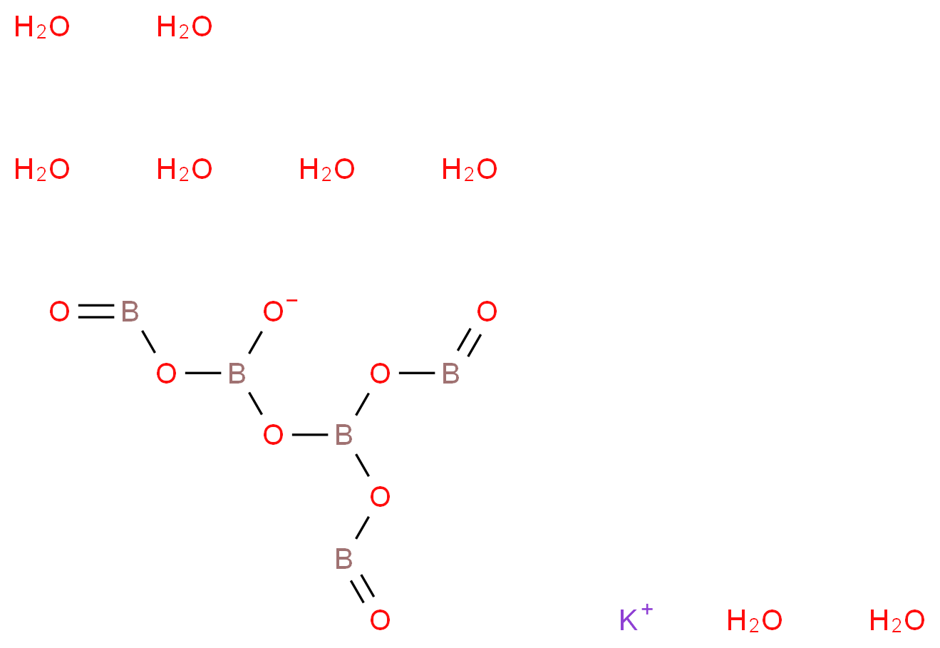 potassium ({[(dioxotriboroxan-3-yl)oxy]borinato}oxy)(oxo)borane octahydrate_分子结构_CAS_12229-13-9