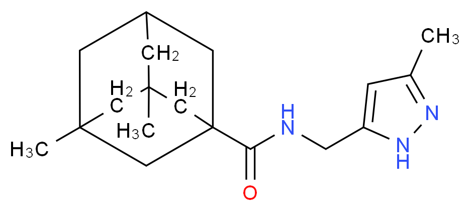 3,5-dimethyl-N-[(3-methyl-1H-pyrazol-5-yl)methyl]adamantane-1-carboxamide_分子结构_CAS_)