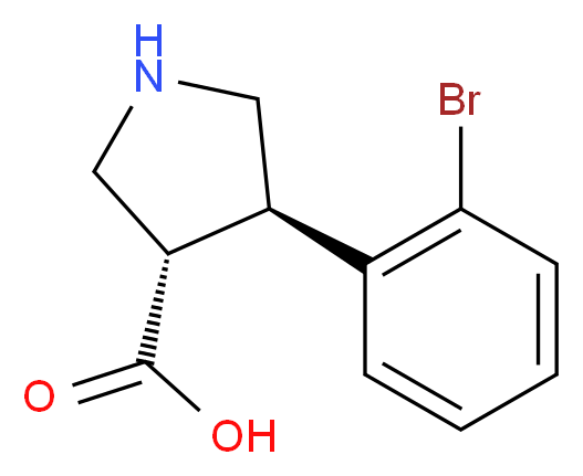 (3S,4R)-4-(2-bromophenyl)pyrrolidine-3-carboxylic acid_分子结构_CAS_1047651-83-1)