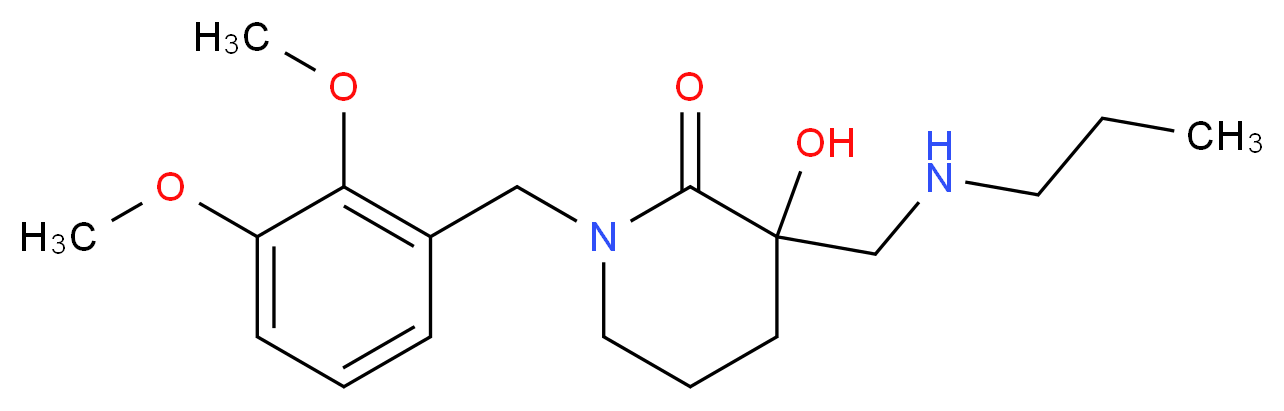 1-(2,3-dimethoxybenzyl)-3-hydroxy-3-[(propylamino)methyl]piperidin-2-one_分子结构_CAS_)