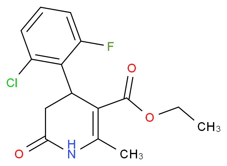 Ethyl 4-(2-chloro-6-fluorophenyl)-2-methyl-6-oxo-1,4,5,6-tetrahydro-3-pyridinecarboxylate_分子结构_CAS_)