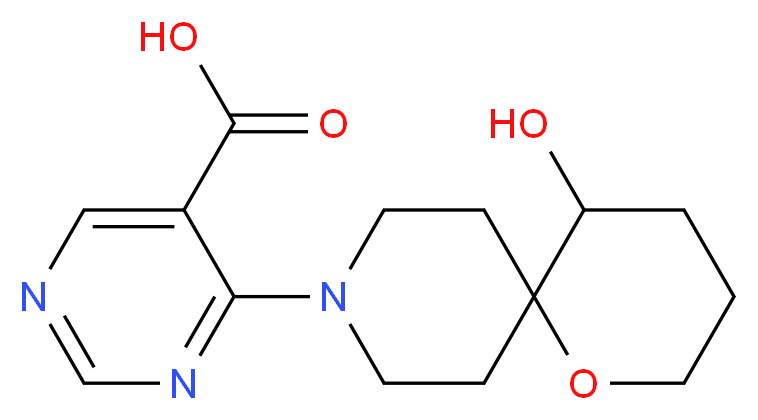 4-(5-hydroxy-1-oxa-9-azaspiro[5.5]undec-9-yl)pyrimidine-5-carboxylic acid_分子结构_CAS_)