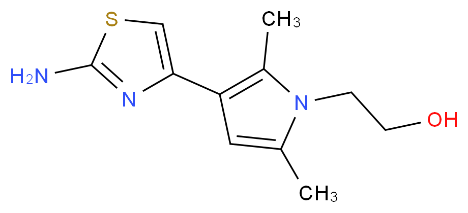 2-[3-(2-Amino-thiazol-4-yl)-2,5-dimethyl-pyrrol-1-yl]-ethanol_分子结构_CAS_)