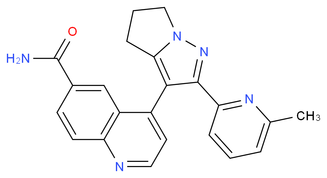 4-[2-(6-methylpyridin-2-yl)-4H,5H,6H-pyrrolo[1,2-b]pyrazol-3-yl]quinoline-6-carboxamide_分子结构_CAS_700874-72-2