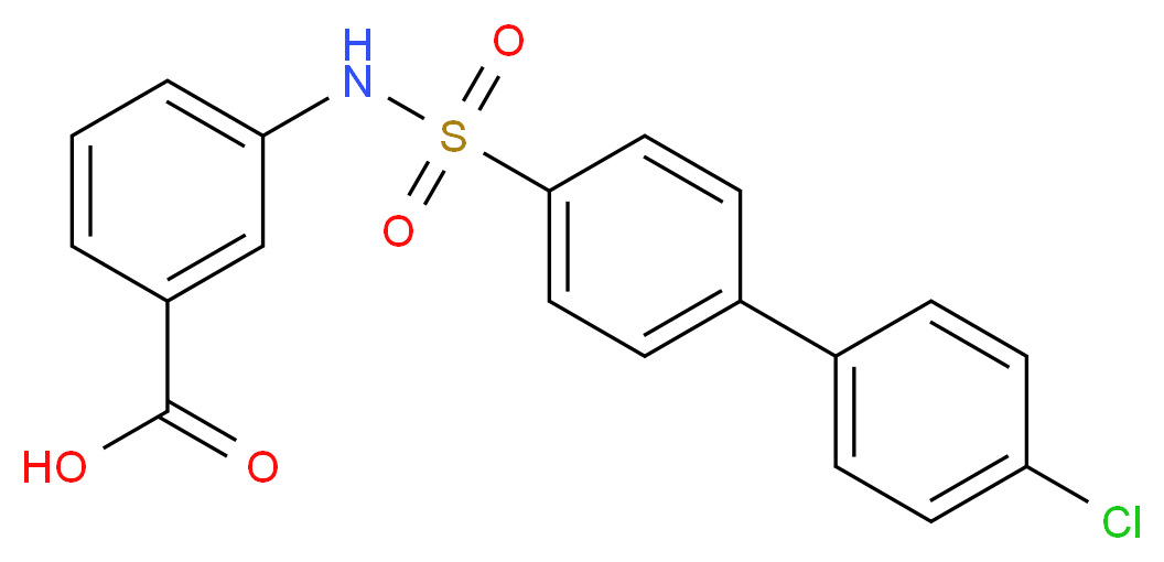 3-[4-(4-Chlorophenyl)phenylsulfonamido]benzoic acid_分子结构_CAS_885269-88-5)