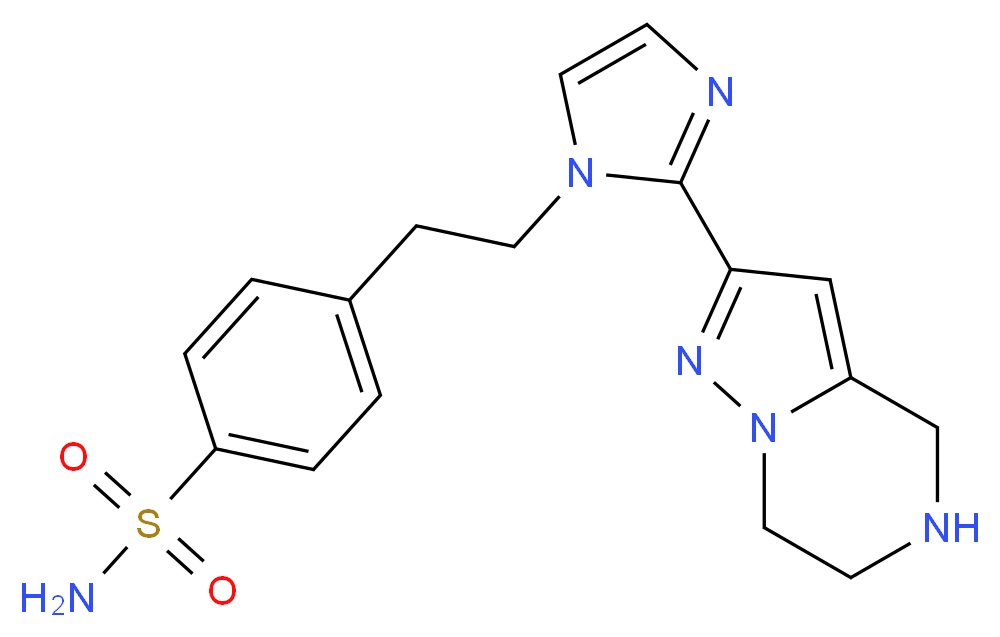 4-{2-[2-(4,5,6,7-tetrahydropyrazolo[1,5-a]pyrazin-2-yl)-1H-imidazol-1-yl]ethyl}benzenesulfonamide_分子结构_CAS_)