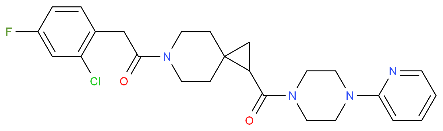 6-[(2-chloro-4-fluorophenyl)acetyl]-1-{[4-(2-pyridinyl)-1-piperazinyl]carbonyl}-6-azaspiro[2.5]octane_分子结构_CAS_)