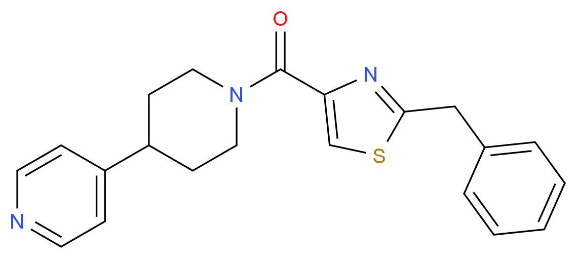 4-{1-[(2-benzyl-1,3-thiazol-4-yl)carbonyl]-4-piperidinyl}pyridine_分子结构_CAS_)