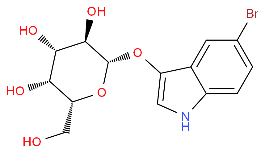 (2S,3R,4S,5R,6R)-2-[(5-bromo-1H-indol-3-yl)oxy]-6-(hydroxymethyl)oxane-3,4,5-triol_分子结构_CAS_97753-82-7