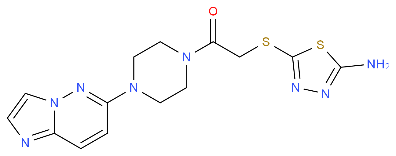 5-{[2-(4-imidazo[1,2-b]pyridazin-6-ylpiperazin-1-yl)-2-oxoethyl]thio}-1,3,4-thiadiazol-2-amine_分子结构_CAS_)