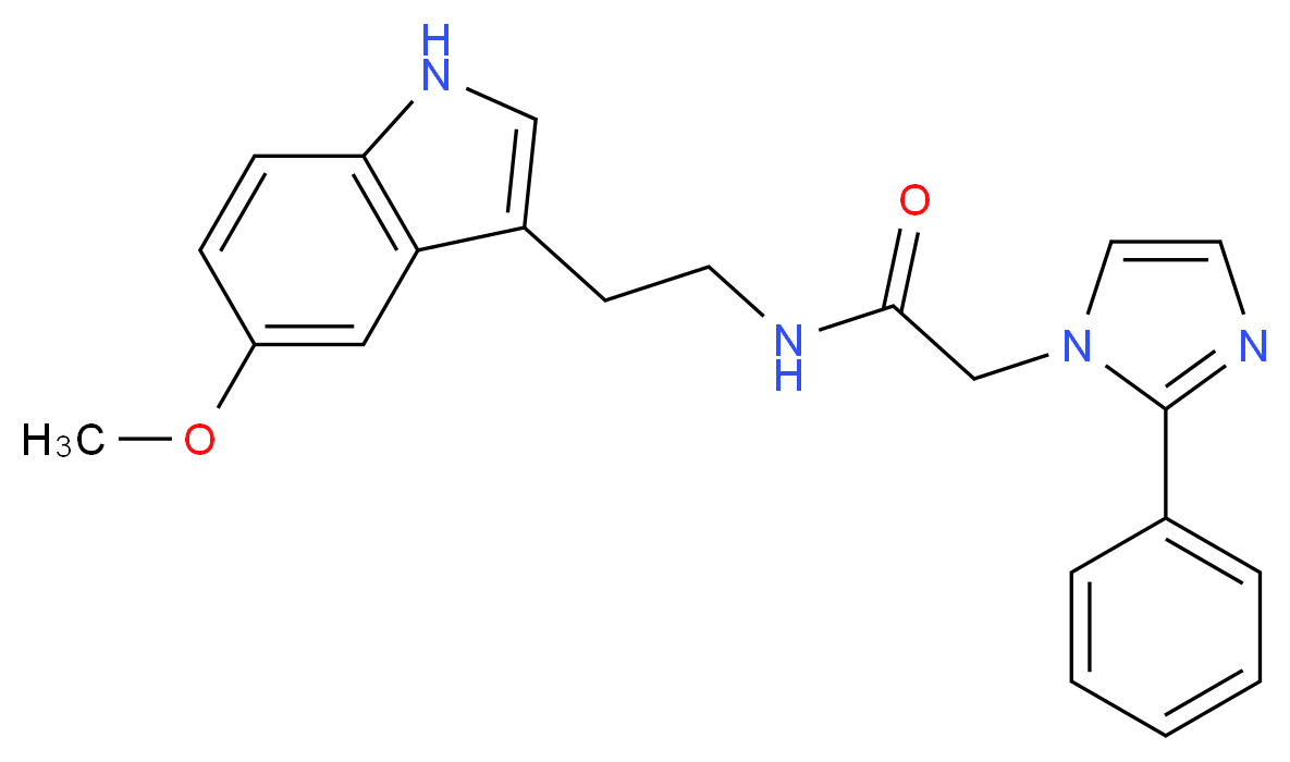 N-[2-(5-methoxy-1H-indol-3-yl)ethyl]-2-(2-phenyl-1H-imidazol-1-yl)acetamide_分子结构_CAS_)