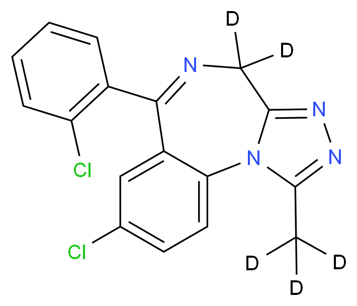 12-chloro-9-(2-chlorophenyl)-3-(<sup>2</sup>H<sub>3</sub>)methyl(7,7-<sup>2</sup>H<sub>2</sub>)-2,4,5,8-tetraazatricyclo[8.4.0.0<sup>2</sup>,<sup>6</sup>]tetradeca-1(10),3,5,8,11,13-hexaene_分子结构_CAS_1276303-24-2