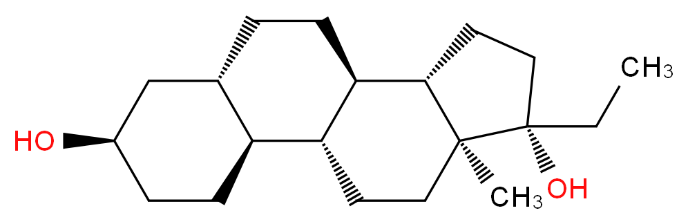 (3α,5α,17α)-19-Norpregnane-3,17-diol_分子结构_CAS_6961-15-5)