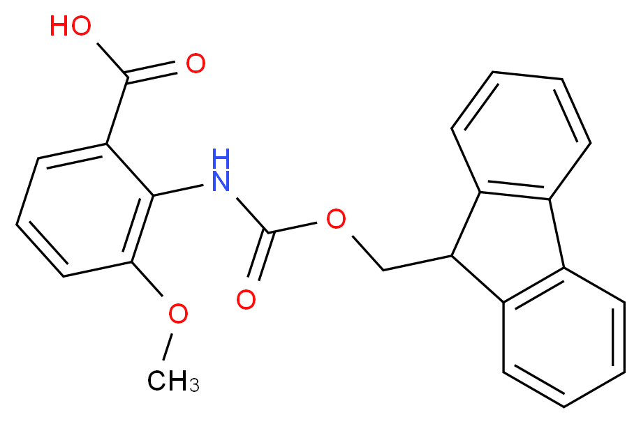 2-{[(9H-fluoren-9-ylmethoxy)carbonyl]amino}-3-methoxybenzoic acid_分子结构_CAS_372144-26-8