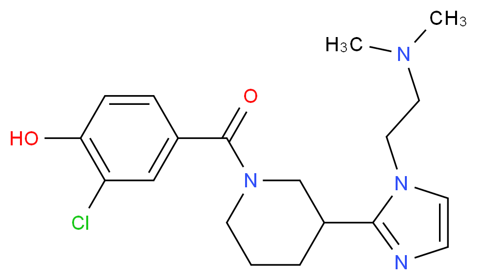 2-chloro-4-[(3-{1-[2-(dimethylamino)ethyl]-1H-imidazol-2-yl}piperidin-1-yl)carbonyl]phenol_分子结构_CAS_)