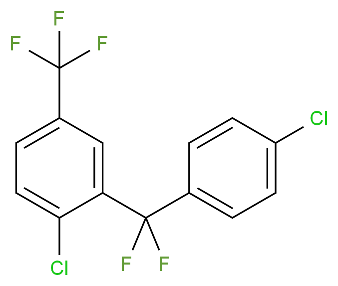 1-chloro-2-[(4-chlorophenyl)difluoromethyl]-4-(trifluoromethyl)benzene_分子结构_CAS_95998-70-2