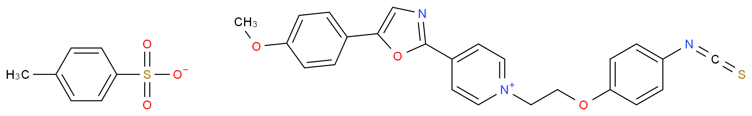 1-[2-(4-Isothiocyanatophenoxy)ethyl]-4-[5-(4-methoxyphenyl)-2-oxazolyl]pyridinium tosylate_分子结构_CAS_155862-93-4)