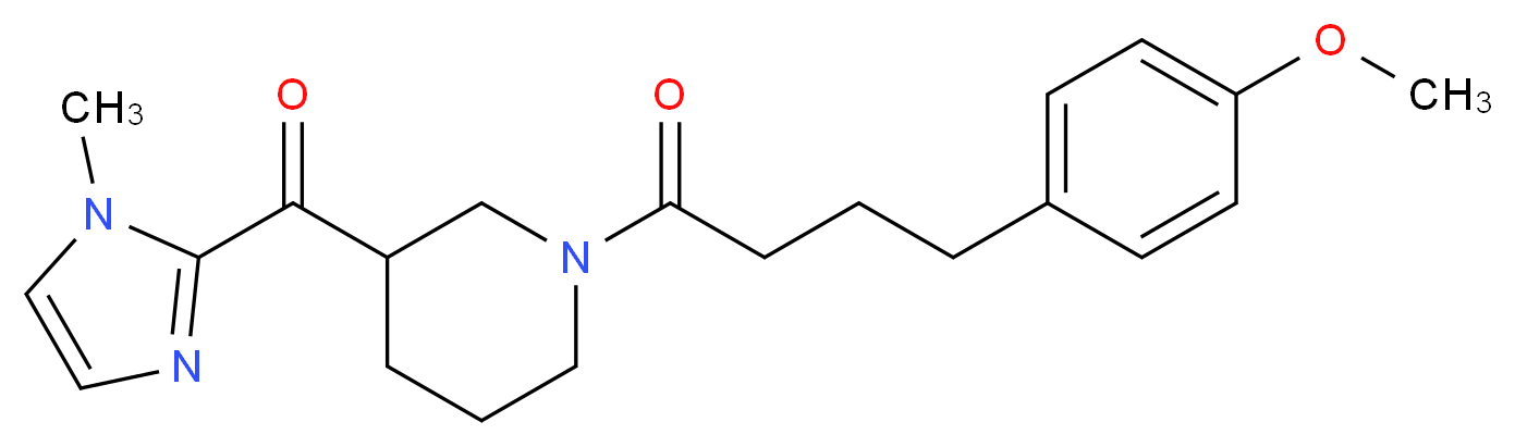 {1-[4-(4-methoxyphenyl)butanoyl]-3-piperidinyl}(1-methyl-1H-imidazol-2-yl)methanone_分子结构_CAS_)