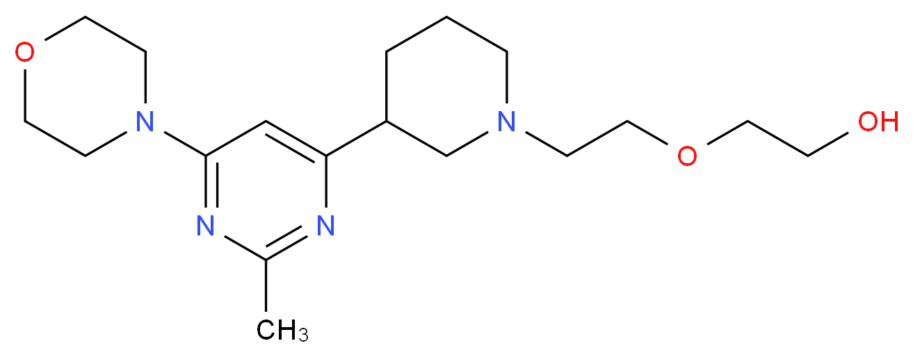 2-(2-{3-[2-methyl-6-(4-morpholinyl)-4-pyrimidinyl]-1-piperidinyl}ethoxy)ethanol_分子结构_CAS_)