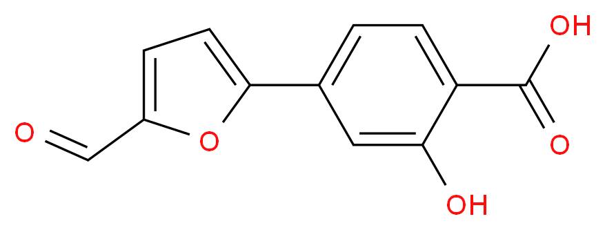 4-(5-formylfuran-2-yl)-2-hydroxybenzoic acid_分子结构_CAS_436088-45-8
