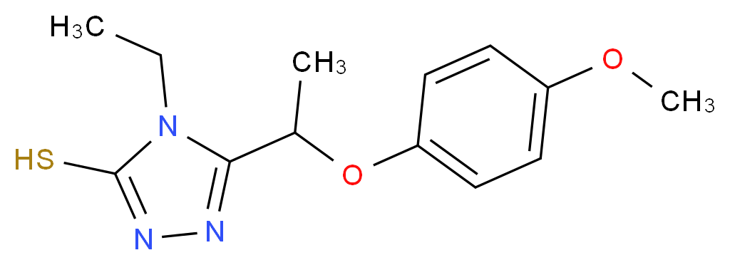 4-Ethyl-5-[1-(4-methoxyphenoxy)ethyl]-4H-1,2,4-triazole-3-thiol_分子结构_CAS_669737-47-7)