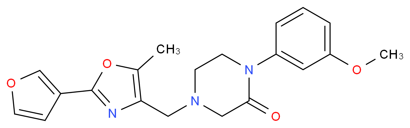 4-{[2-(3-furyl)-5-methyl-1,3-oxazol-4-yl]methyl}-1-(3-methoxyphenyl)-2-piperazinone_分子结构_CAS_)