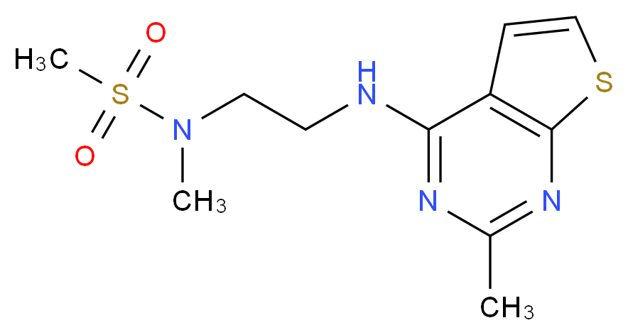 N-methyl-N-{2-[(2-methylthieno[2,3-d]pyrimidin-4-yl)amino]ethyl}methanesulfonamide_分子结构_CAS_)