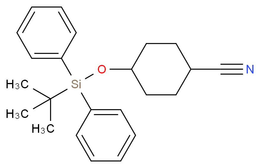 4-[(tert-butyldiphenylsilyl)oxy]cyclohexane-1-carbonitrile_分子结构_CAS_141336-97-2