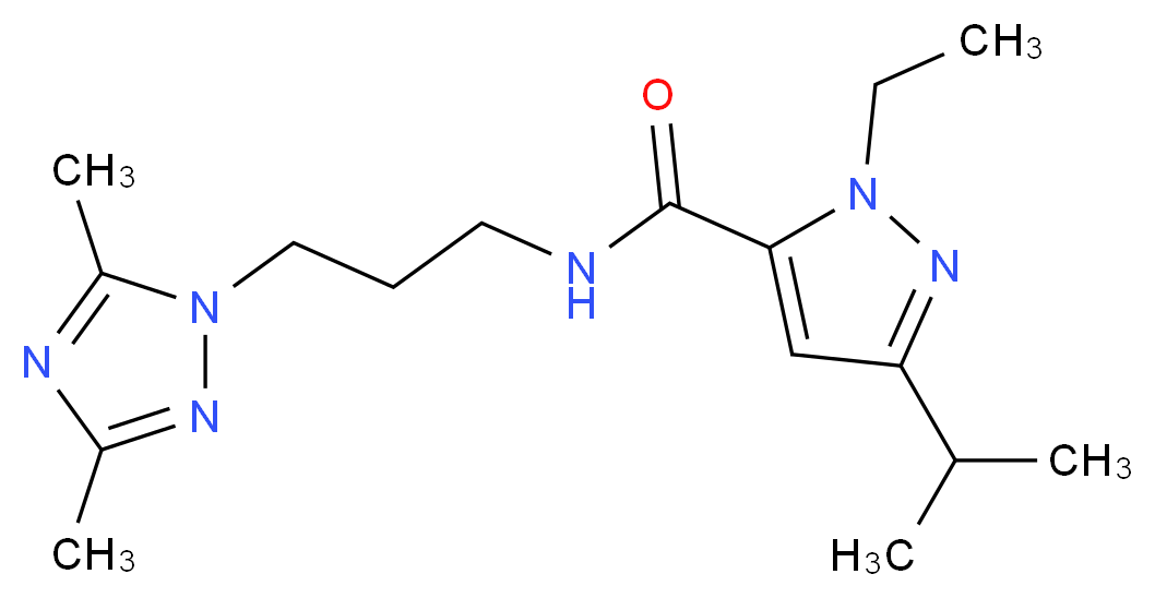 N-[3-(3,5-dimethyl-1H-1,2,4-triazol-1-yl)propyl]-1-ethyl-3-isopropyl-1H-pyrazole-5-carboxamide_分子结构_CAS_)