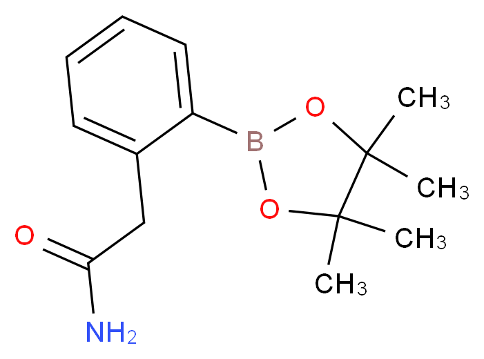 2-[2-(tetramethyl-1,3,2-dioxaborolan-2-yl)phenyl]acetamide_分子结构_CAS_1218789-98-0