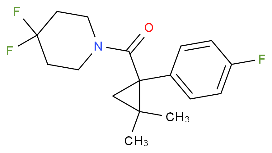 4,4-difluoro-1-{[1-(4-fluorophenyl)-2,2-dimethylcyclopropyl]carbonyl}piperidine_分子结构_CAS_)