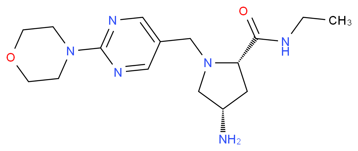 (4S)-4-amino-N-ethyl-1-[(2-morpholin-4-ylpyrimidin-5-yl)methyl]-L-prolinamide_分子结构_CAS_)