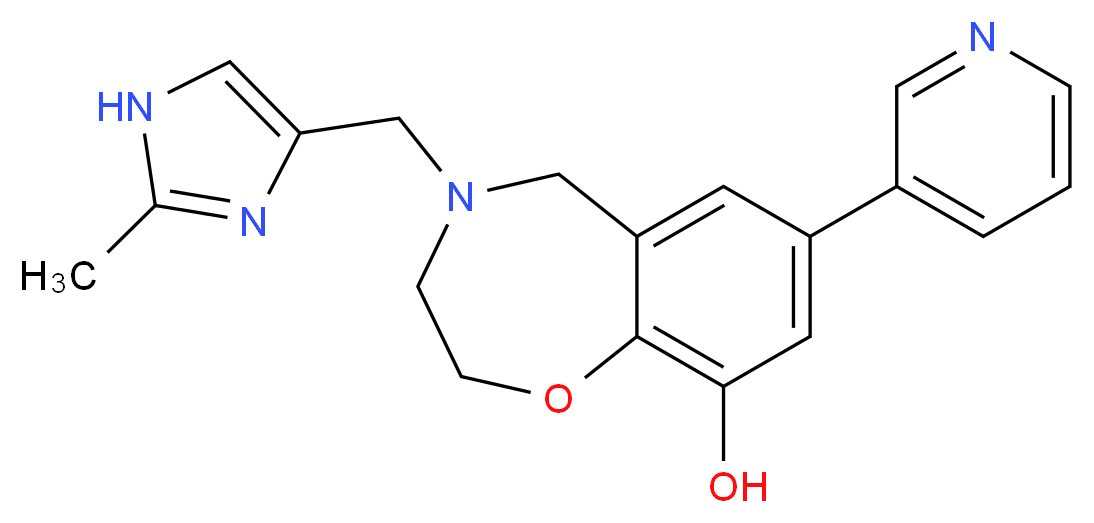 4-[(2-methyl-1H-imidazol-4-yl)methyl]-7-pyridin-3-yl-2,3,4,5-tetrahydro-1,4-benzoxazepin-9-ol_分子结构_CAS_)