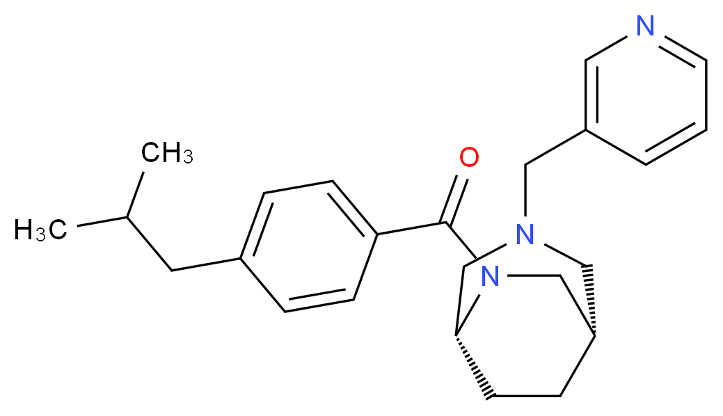 (1S*,5R*)-6-(4-isobutylbenzoyl)-3-(pyridin-3-ylmethyl)-3,6-diazabicyclo[3.2.2]nonane_分子结构_CAS_)