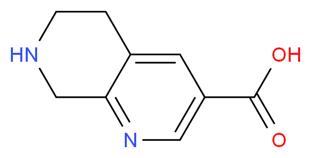 5,6,7,8-TETRAHYDRO-1,7-NAPHTHYRIDINE-3-CARBOXYLIC ACID_分子结构_CAS_1260670-10-7)