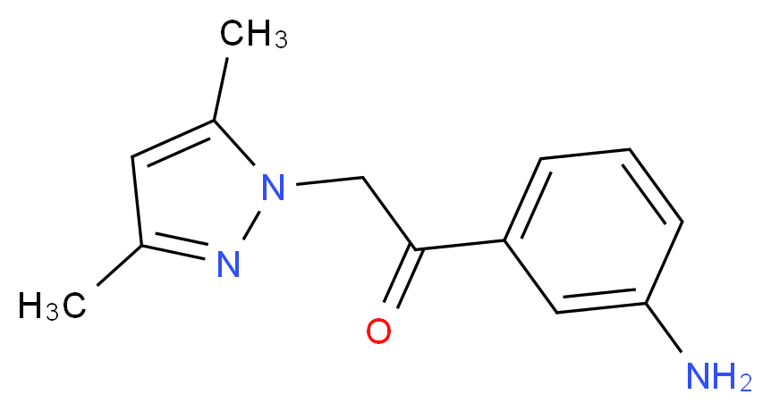 1-(3-Aminophenyl)-2-(3,5-dimethyl-1H-pyrazol-1-yl)-1-ethanone_分子结构_CAS_)