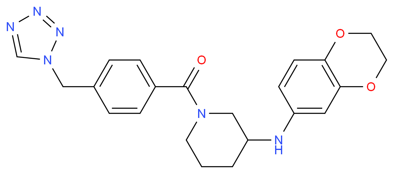 N-(2,3-dihydro-1,4-benzodioxin-6-yl)-1-[4-(1H-tetrazol-1-ylmethyl)benzoyl]-3-piperidinamine_分子结构_CAS_)