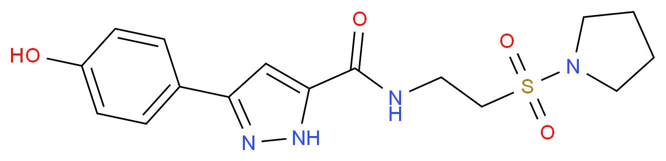 3-(4-hydroxyphenyl)-N-[2-(pyrrolidin-1-ylsulfonyl)ethyl]-1H-pyrazole-5-carboxamide_分子结构_CAS_)