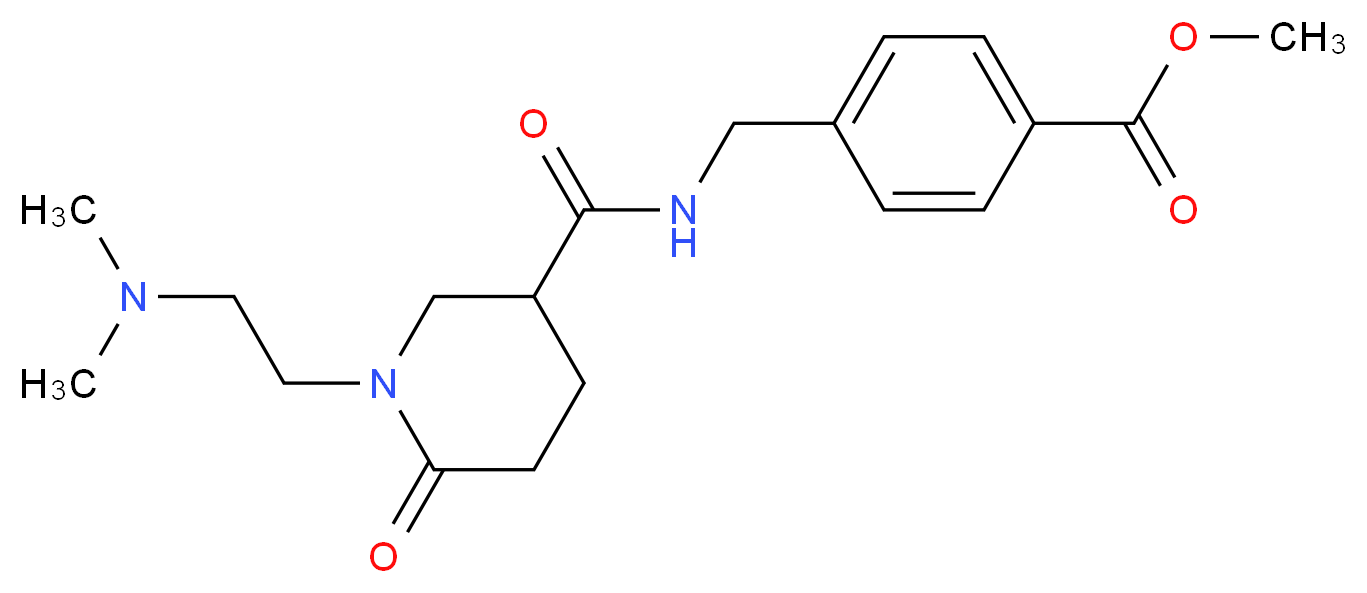 methyl 4-{[({1-[2-(dimethylamino)ethyl]-6-oxo-3-piperidinyl}carbonyl)amino]methyl}benzoate_分子结构_CAS_)