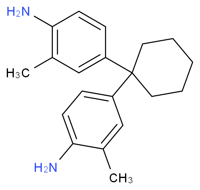 4-[1-(4-amino-3-methylphenyl)cyclohexyl]-2-methylaniline_分子结构_CAS_6442-08-6
