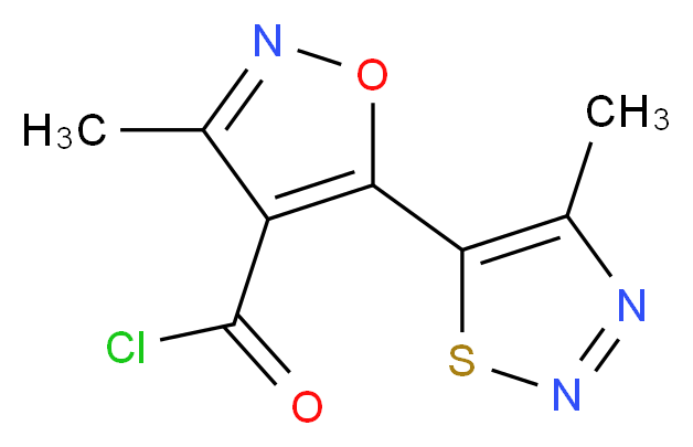 3-methyl-5-(4-methyl-1,2,3-thiadiazol-5-yl)-4-isoxazolecarbonyl chloride_分子结构_CAS_423768-48-3)